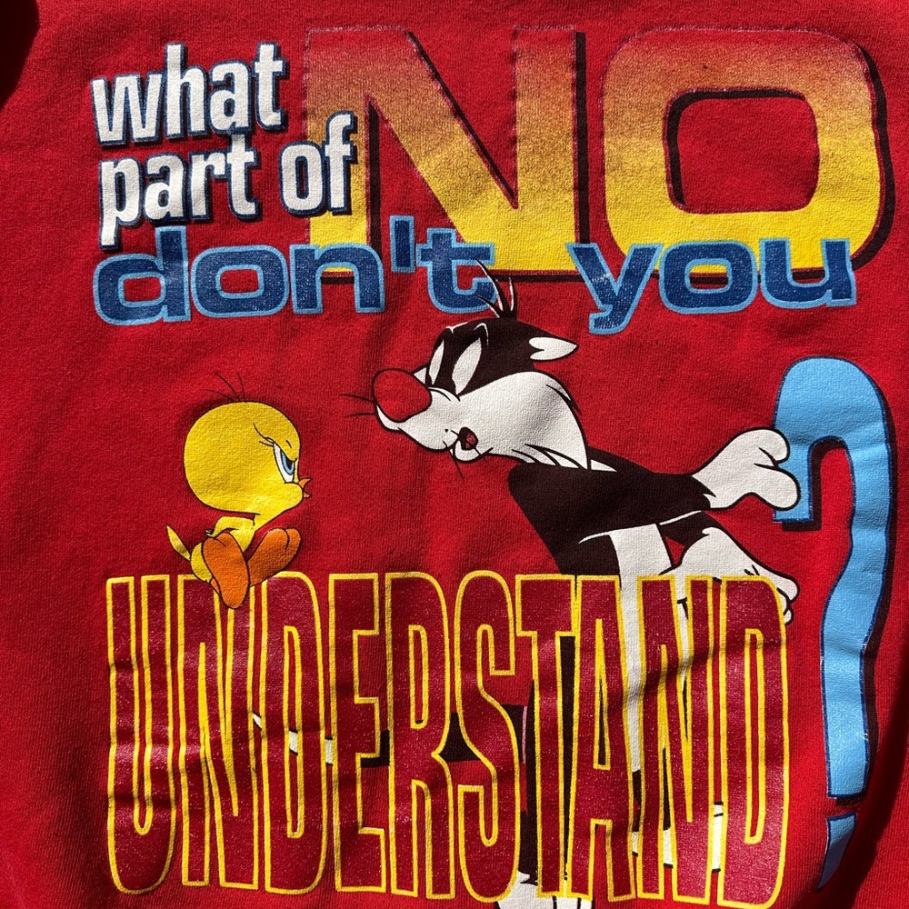 Vintage looney tunes sweatshirt “what part of no don’t you understand ? “ - Picture 4 of 10